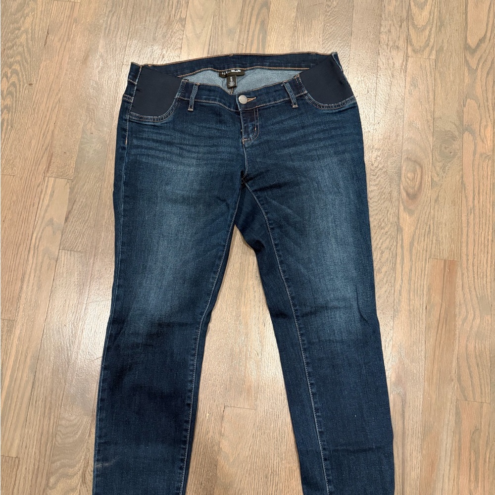 Indigo Blue Dark Wash Maternity Skinny Jeans Size M